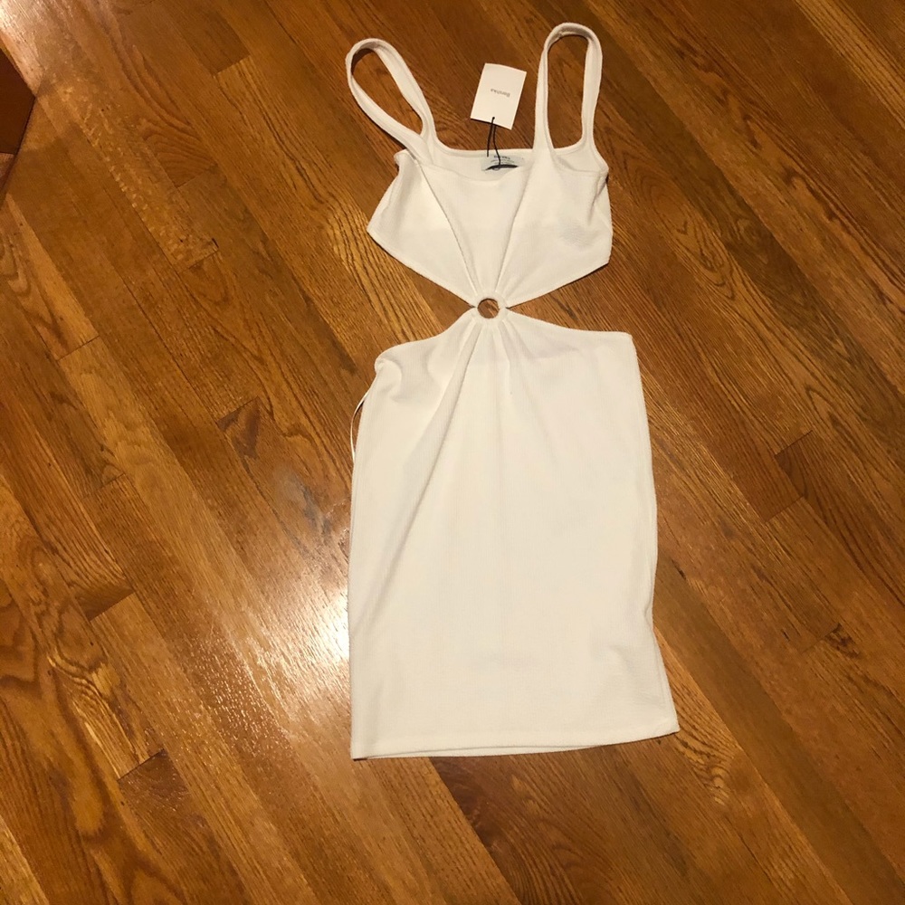 White cut out bershka dress